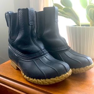 LL Bean RARE black rain/snow Chelsea boot sz 7